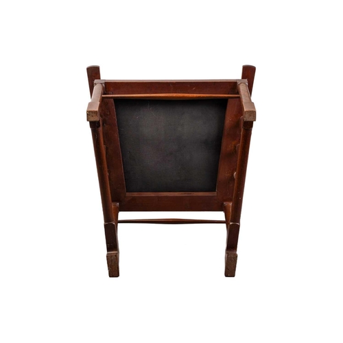 17 - An Arts & Crafts style mahogany open high backed armchair, early 20th century, of pseudo-Japanoise s... 