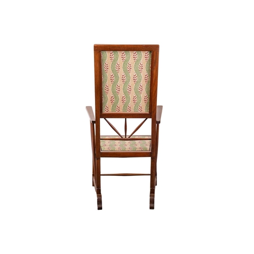 17 - An Arts & Crafts style mahogany open high backed armchair, early 20th century, of pseudo-Japanoise s... 