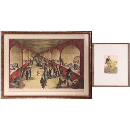 35 - Eric Ravilious (1903-1942), High Street, 1938, lithograph, Curwen Press, 18 cm x 13cm, together with... 