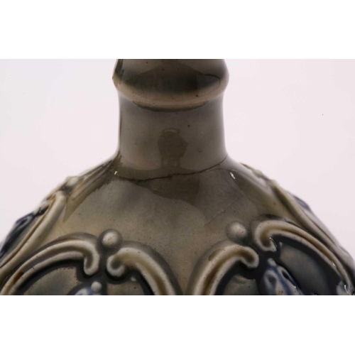 76 - A collection of fourteen Doulton stoneware miniature vases, jug and pepperette, largest 10.5cm highQ... 