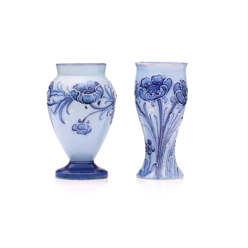 78 - William Moorcroft for James MacIntyre, a miniature 'Poppy Garland' on blue vase, circa 1903, double ... 