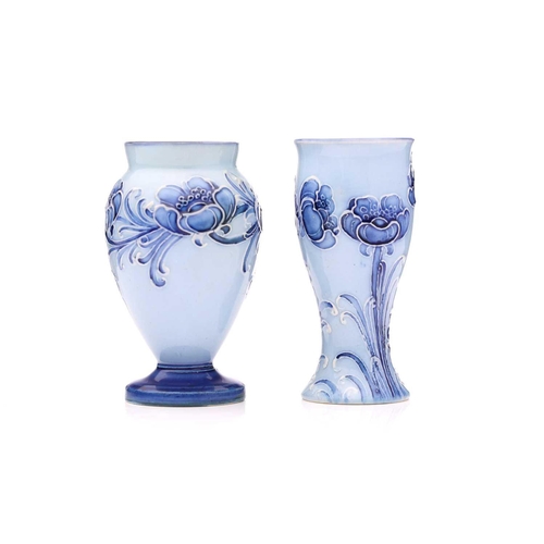 78 - William Moorcroft for James MacIntyre, a miniature 'Poppy Garland' on blue vase, circa 1903, double ... 