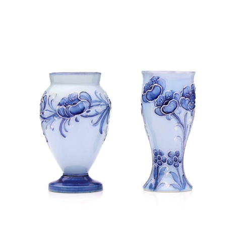 78 - William Moorcroft for James MacIntyre, a miniature 'Poppy Garland' on blue vase, circa 1903, double ... 