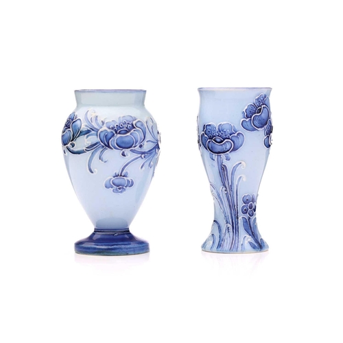 78 - William Moorcroft for James MacIntyre, a miniature 'Poppy Garland' on blue vase, circa 1903, double ... 