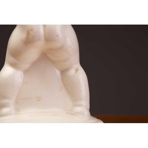79 - Michael Powolny (1871-1954) Austrian, a pair of ceramic candlesticks, modelled as putti supporting a... 