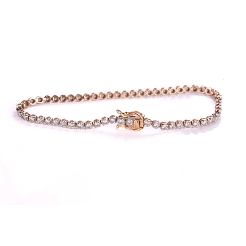 127 - A diamond line bracelet, comprising an array of brilliant-cut diamonds of 2.0 mm, individually claw-... 