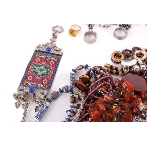 160 - Collection of assorted jewellery including necklaces, bangles, earrings and beaded chains etc.