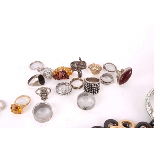 160 - Collection of assorted jewellery including necklaces, bangles, earrings and beaded chains etc.