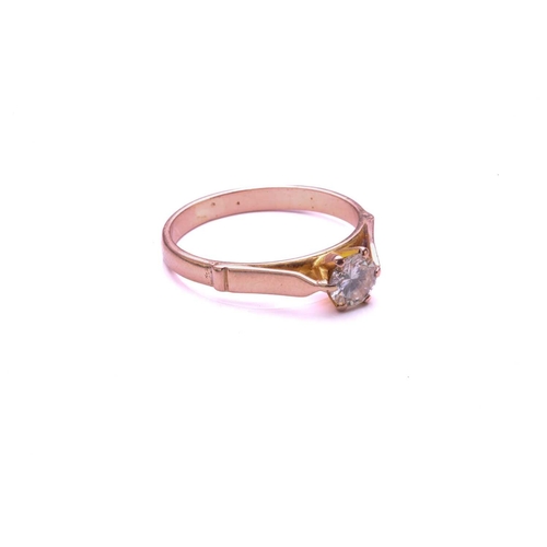 21 - A diamond solitaire ring, with a central round brilliant cut diamond weighing approximately 0.60ct S... 