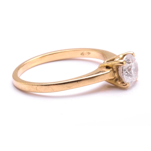 268 - A diamond solitaire ring, comprising a single round brilliant-cut diamond of approximate 5.4 x 5.4 x... 