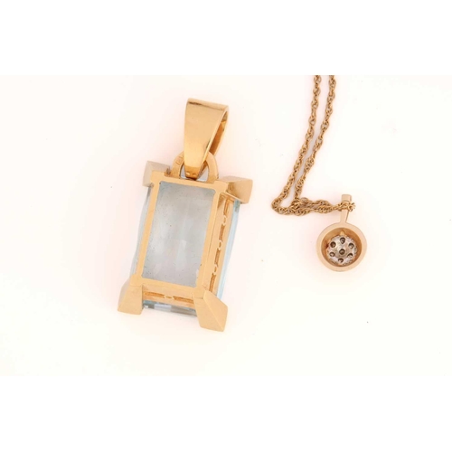 306 - A small collection of jewellery; including a large topaz pendant, with pale blue body colour of size... 