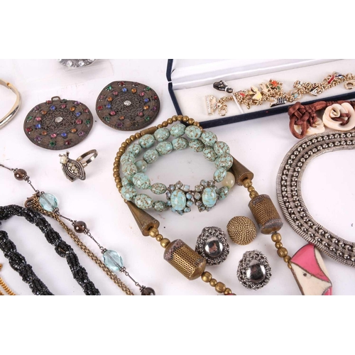 323 - A collection of costume jewellery, including various beaded necklaces, bracelets and earrings includ... 