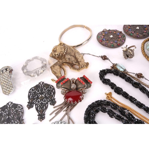 323 - A collection of costume jewellery, including various beaded necklaces, bracelets and earrings includ... 