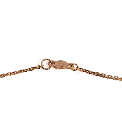 326 - Georg Jensen - A fine chain in 18ct yellow gold, with bright-cut cable links, fastened with lobster ... 