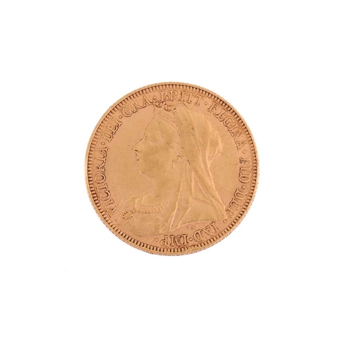 344 - A Victorian full sovereign, 1896, 7.9grams.