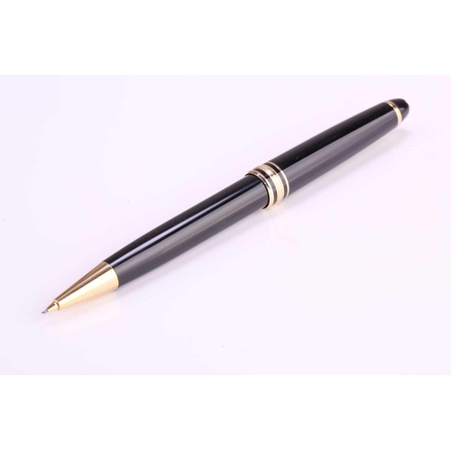 347 - A Montblanc Meisterstuck Pix propelling pencil, with black resin body and cap, and gold plated metal... 