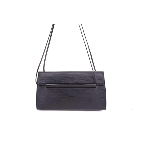 352 - A Louis Vuitton black Dinard epi-leather shoulder bag with magnetic clasp and matching purse in Loui... 