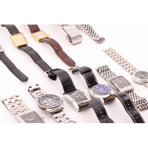 371 - A collection of twelve modern wristwatches, with makes including Boss, Favre Leuba, Ted Baker, Pulsa... 