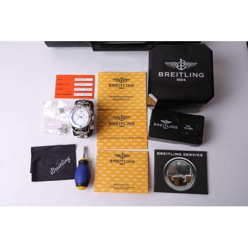 377 - A Breitling Emergency A73321 steel watch, featuring a super quartz swiss made movement in a 43mm ste... 