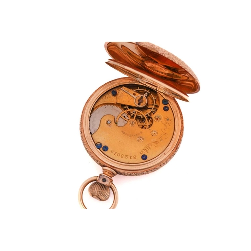 382 - An Elgin Natl Watch Co. double hunter fob pocket watch, featuring a keyless wound movement signed ' ... 