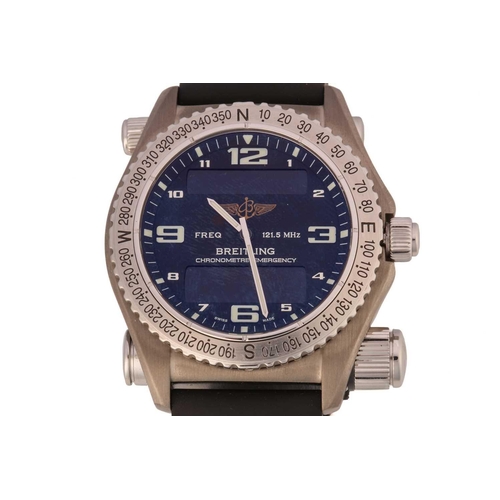 410 - A Breitling Emergency Superquartz E76321 Titanium Men's Watch, featuring a swiss made superquartz mo... 