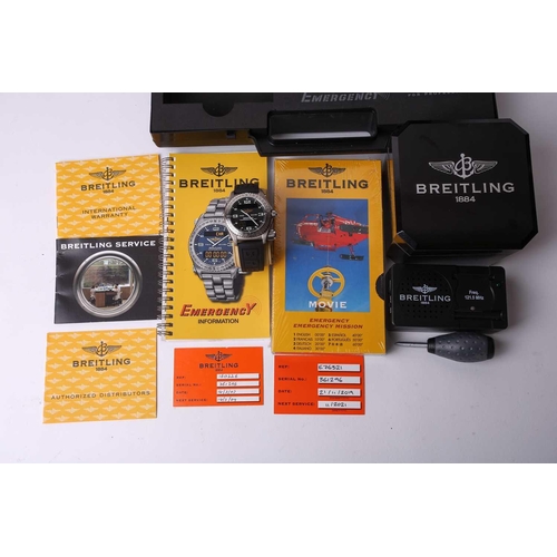 410 - A Breitling Emergency Superquartz E76321 Titanium Men's Watch, featuring a swiss made superquartz mo... 