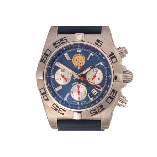 419 - A Breitling Chronomat 44mm Patrouille de France 600 limited edition, featuring an automatic swiss ma... 