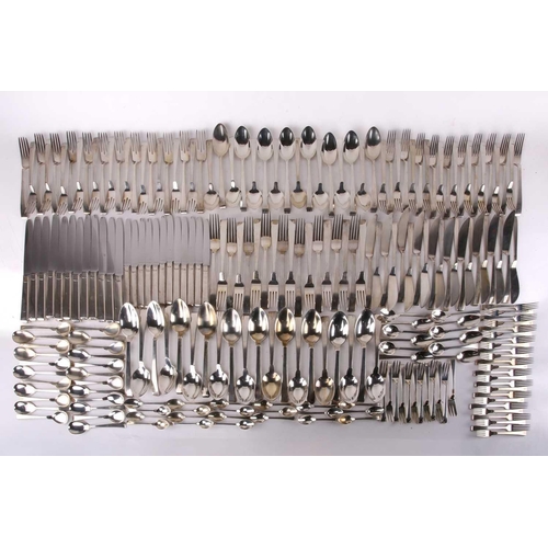 441 - An extensive German silver (800) Art Deco part canteen of silver flatware and cuttlery Including: 23... 