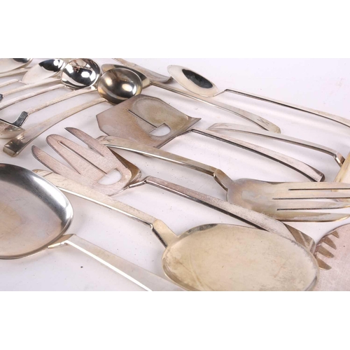 441 - An extensive German silver (800) Art Deco part canteen of silver flatware and cuttlery Including: 23... 