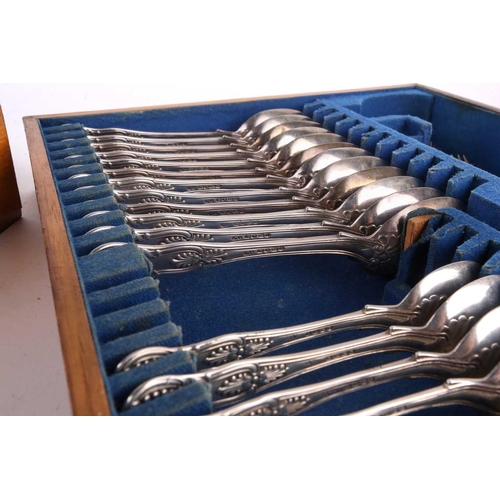 497 - A matched canteen of Kings pattern and other silver flatware, various dates & makers to include Will... 