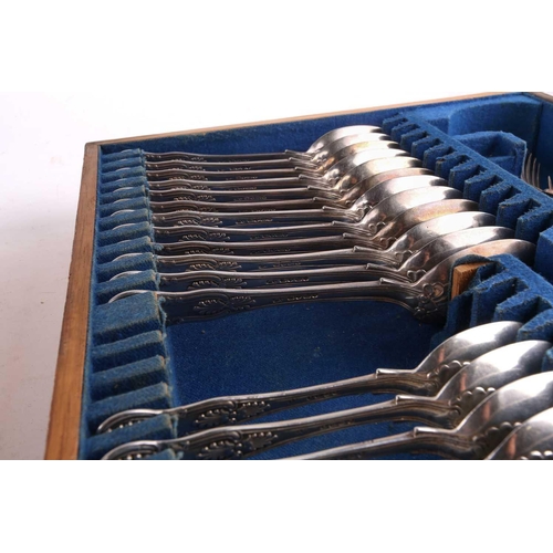 497 - A matched canteen of Kings pattern and other silver flatware, various dates & makers to include Will... 