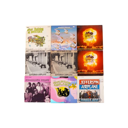 204 - Jefferson Airplane: 9 vinyl LPs, comprising Surrealistic Pillow, Bless its Pointed Little Head (x2),... 