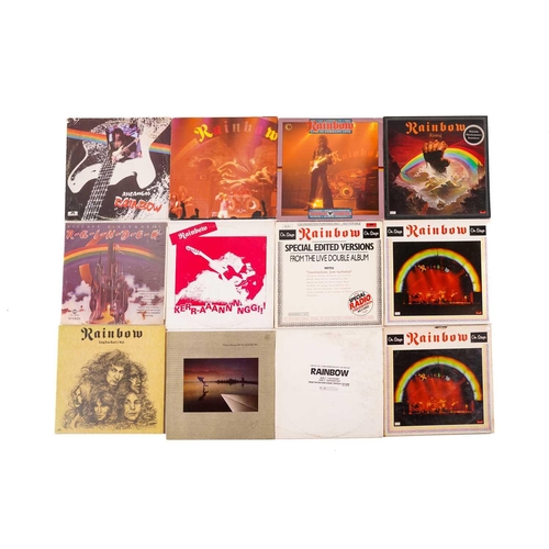 223 - Rainbow: 18 vinyl records, comprising 'Rising', 'Rainbow on Stage' (x2), 'Rainbow Live in Germany 19... 