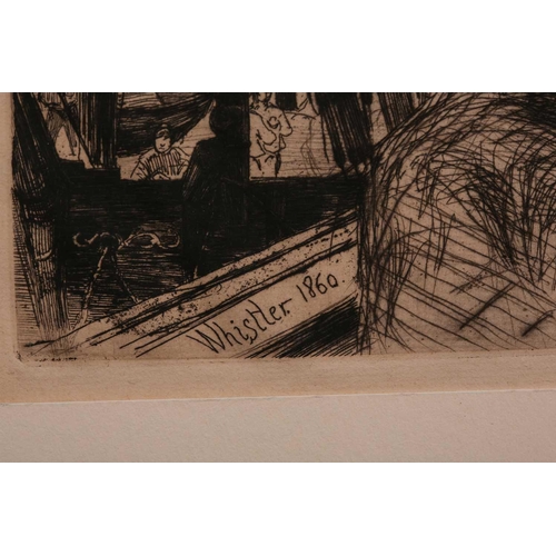 100 - James Abbot McNeill Whistler (1834 - 1903), Rotherhithe, original etching, signed & dated within the... 