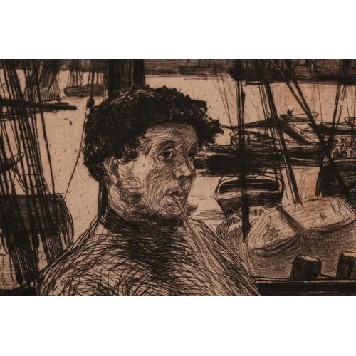 100 - James Abbot McNeill Whistler (1834 - 1903), Rotherhithe, original etching, signed & dated within the... 