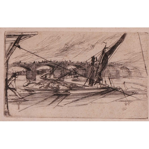 106 - James Abbot McNeill Whistler (1834 - 1903), Vauxhall Bridge, etching, signed & dated within the plat... 