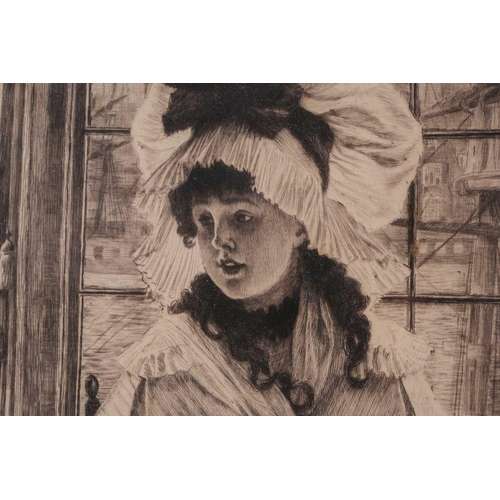 116 - James Jacques Joseph Tissot (1836 – 1902), Histoire Ennuyeuse, etching, signed and dated 1878 within... 