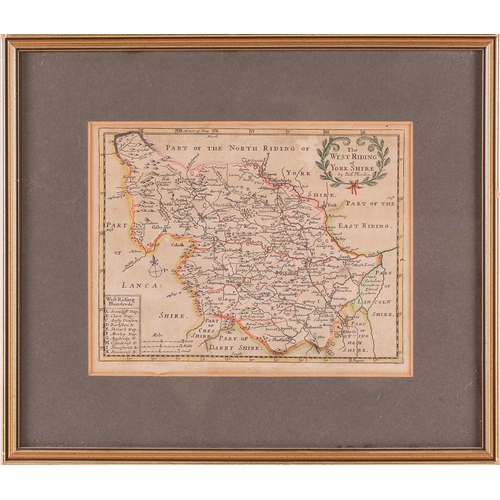 119 - Robert Morden, seven hand tinted maps, comprising Essex, 34.5cm x 41.5cm; Hertfordshire, 36.5cm x 45... 