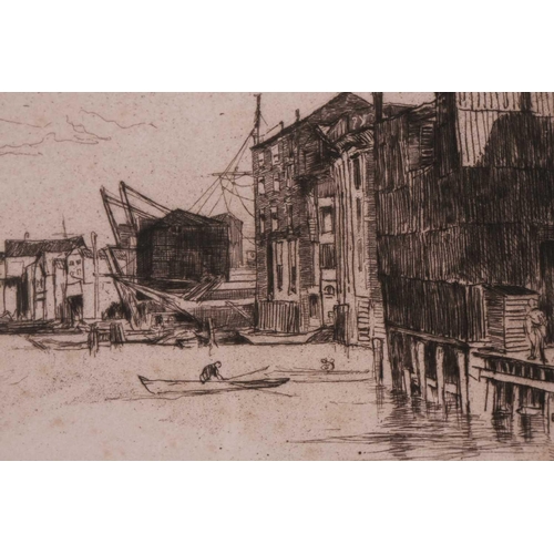 122 - James Abbot McNeill Whistler (1834 - 1903), Free Trade Wharf, etching, circa 1877, Kennedy 163 v, fi... 