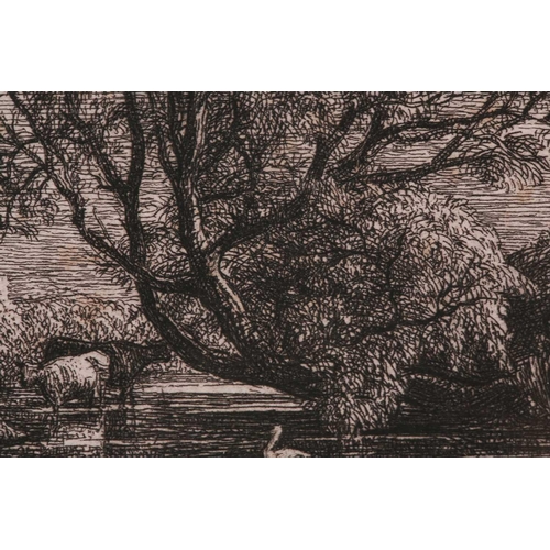 127 - Samuel Palmer (1805 - 1881), The Willow, probationary plate under election to the Etching Club 1850,... 