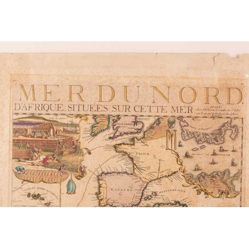 128 - After Nicolas de Fer, Map of Western Europe and North West Africa, titled 'Mer Du Nord. D'Afrique Si... 