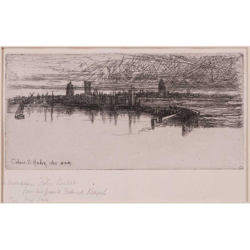 132 - Francis Seymour Haden (1818 - 1910), Little Calais Pier (Port du Calais), first state etching, with ... 