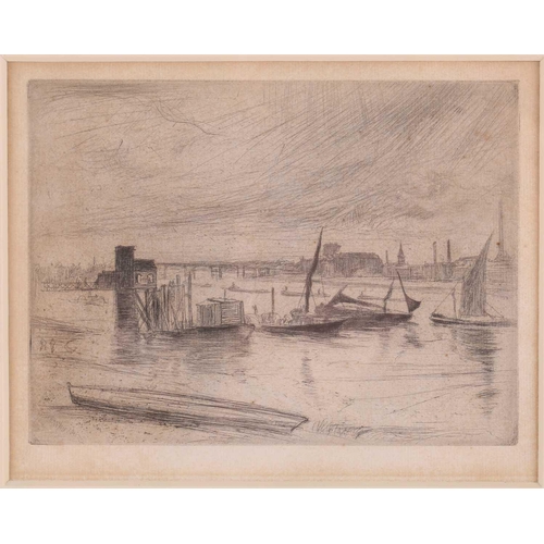 133 - James Abbot McNeill Whistler (1834 - 1903), Early Morning Battersea, etching, signed and dated withi... 