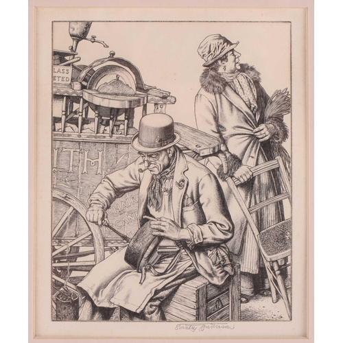 136 - † Alfred Charles Stanley Anderson CBE, RA (1884 - 1966), The Old Tinker, line engraving, signed in p... 