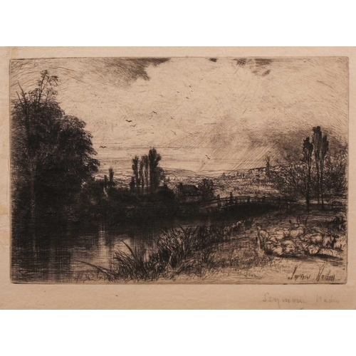 138 - Francis Seymour Haden (1818 - 1910), On the Test, soft etching, signed within the plate and also in ... 