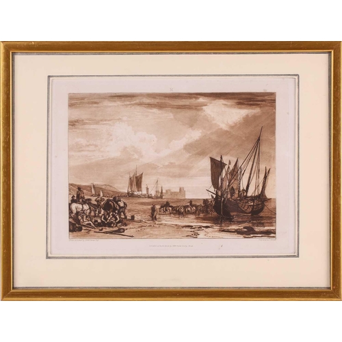 139 - Joseph Mallord William Turner (1775 - 1851), three sepia mezzotints, Junction of the Severn & Wye, p... 