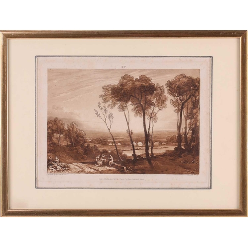 139 - Joseph Mallord William Turner (1775 - 1851), three sepia mezzotints, Junction of the Severn & Wye, p... 