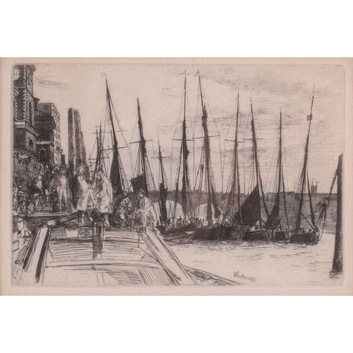 143 - James Abbot McNeill Whistler PRBA (American, 1834 - 1903), Billingsgate, etching, signed & dated 185... 