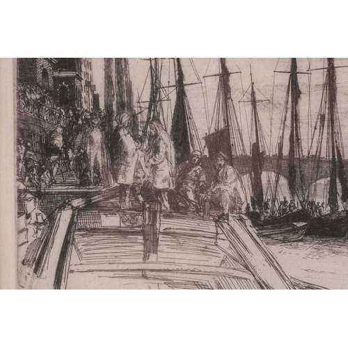 143 - James Abbot McNeill Whistler PRBA (American, 1834 - 1903), Billingsgate, etching, signed & dated 185... 