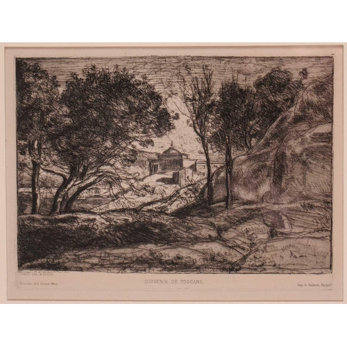 146 - Jean Baptiste Camille Corot (1796 – 1875) Souvenir De Toscane, etching, circa 1865, for the Gazette ... 